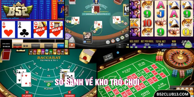 So sánh về kho trò chơi giữa hai địa chỉ 