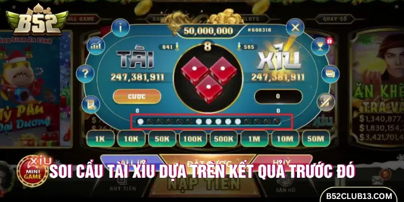 Soi cầu tài xỉu là dựa vào các kết quả trước đó dự đoán 